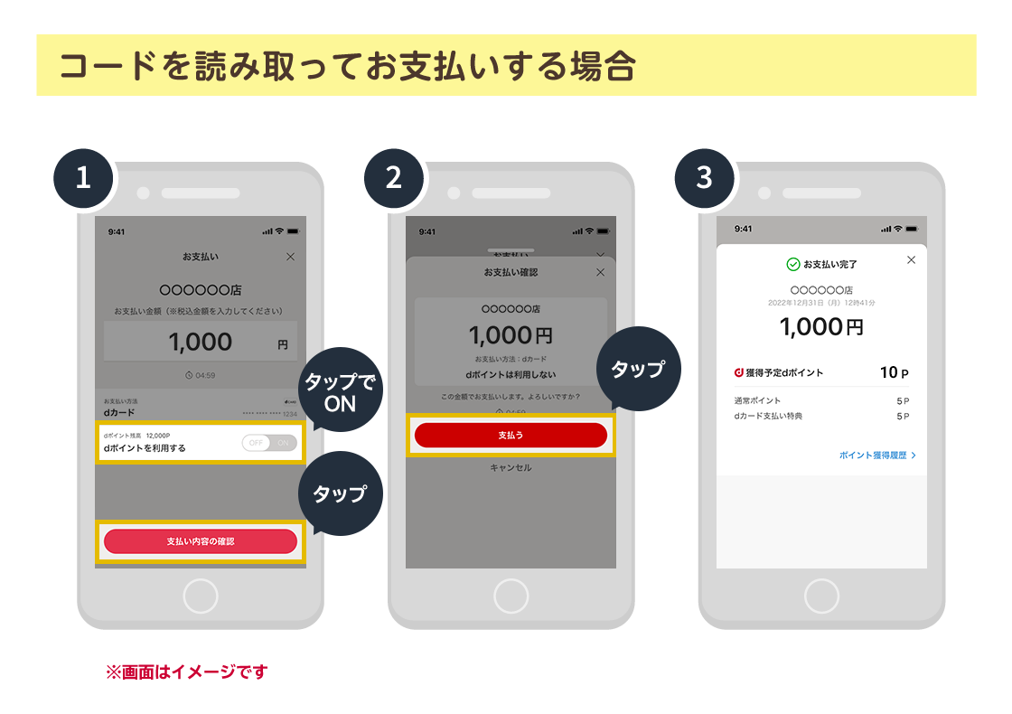 コードを読み取ってお支払いする場合