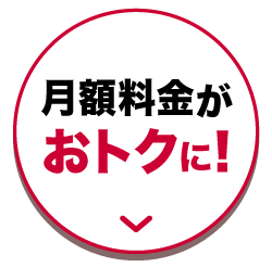 月額料金がおトクに！