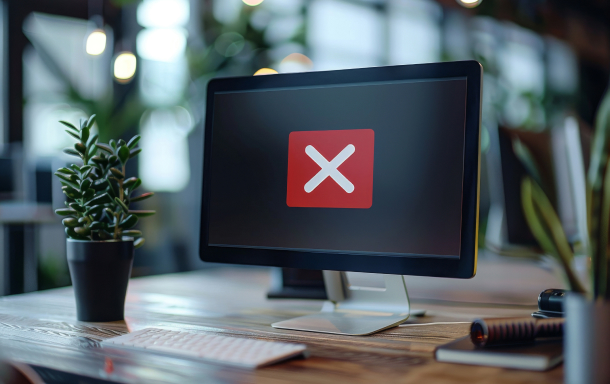インターネットアクセスのアイコンに赤い×(バツ)が表示される状態の